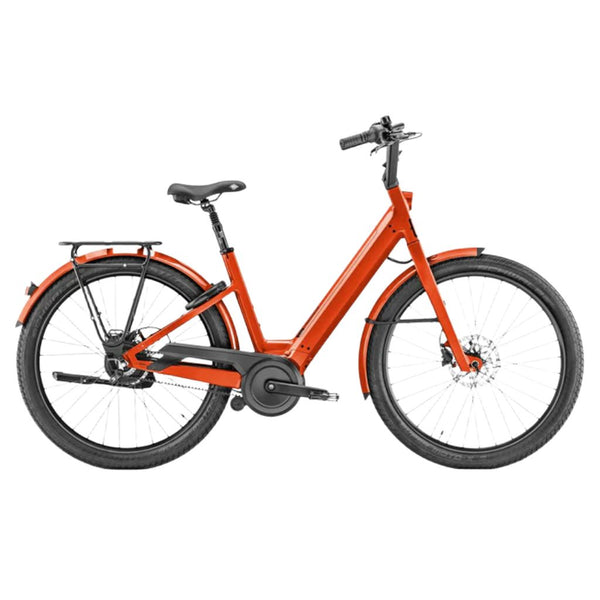 Bicicleta elétrica urbana Moustache Lundi 27.6 500WH 2020, cor terracota brilhante.