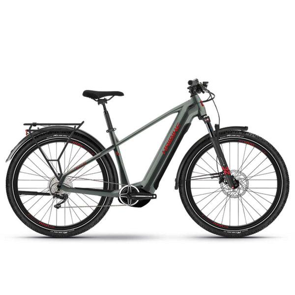 Bicicleta eléctrica Haibike Trekking 5 olive/red