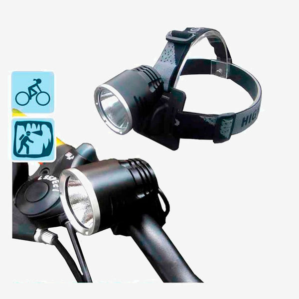 Torcia frontale ricaricabile con zoom per bicicletta