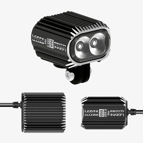 Luce anteriore per bici elettrica Lezyne Macro Drive 1000, nera