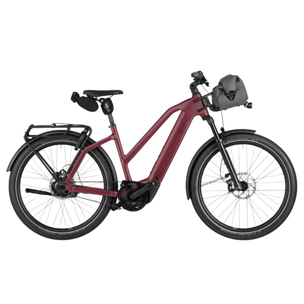 Elektrisches Stadtfahrrad Charger5 Mixte Dunkelrot Matt