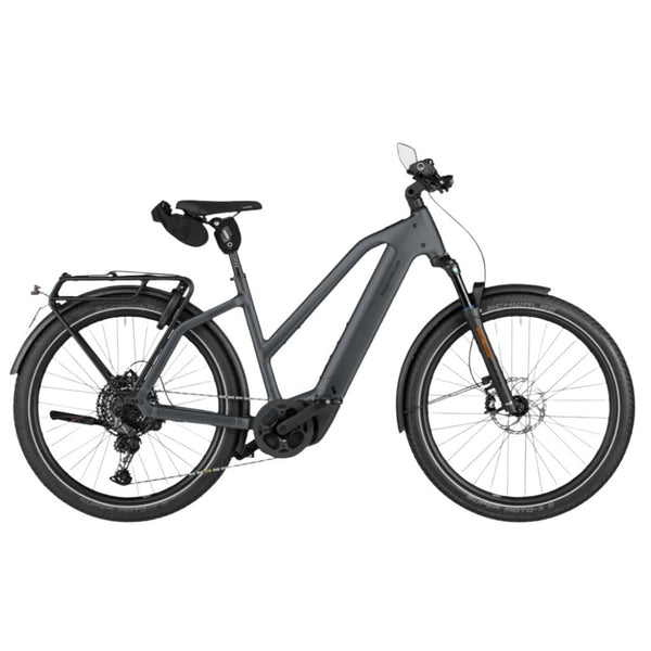 Elektrisches Stadtfahrrad Charger5 Mixte Schiefergrau
